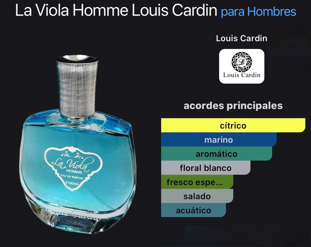 La Viola Homme by Louis Cardin 3.4 oz (100 ml)