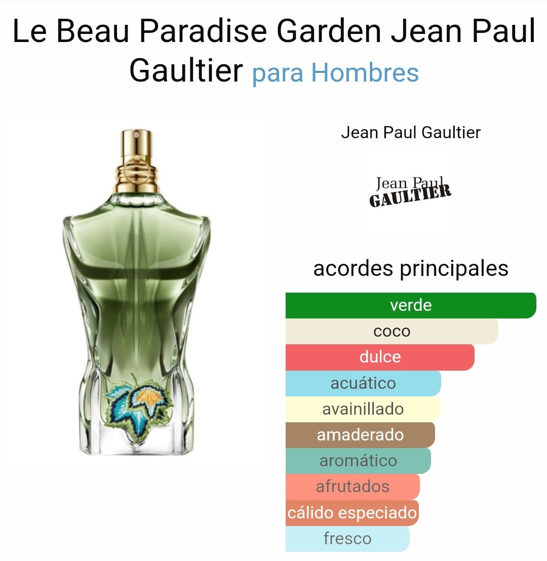 Jean Paul Gaultier Le Beau Paradise Garden EDP 2.5 OZ