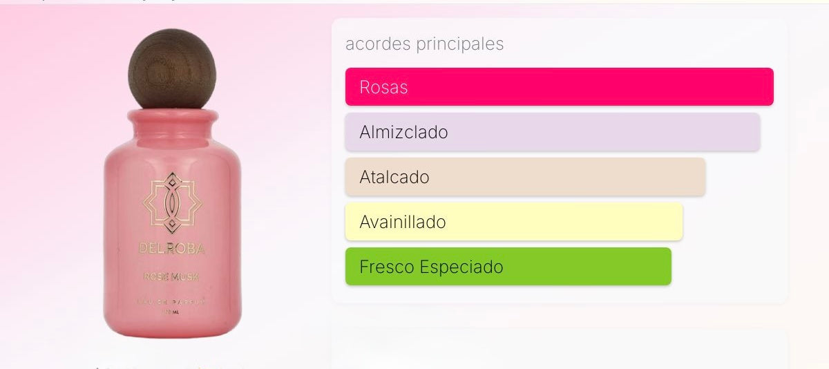 Delroba Rose Musk – Perfume Femenino Floral Almizclado