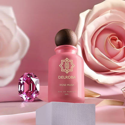 Delroba Rose Musk – Perfume Femenino Floral Almizclado