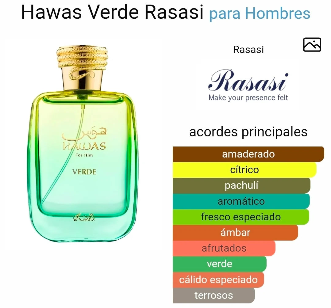 Hawas Verde Eau de Parfum para Hombre 3.38 oz